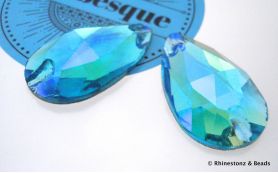 Arabesque Sew-On Teardrop Art 3230 Aquamarine AB 28mm